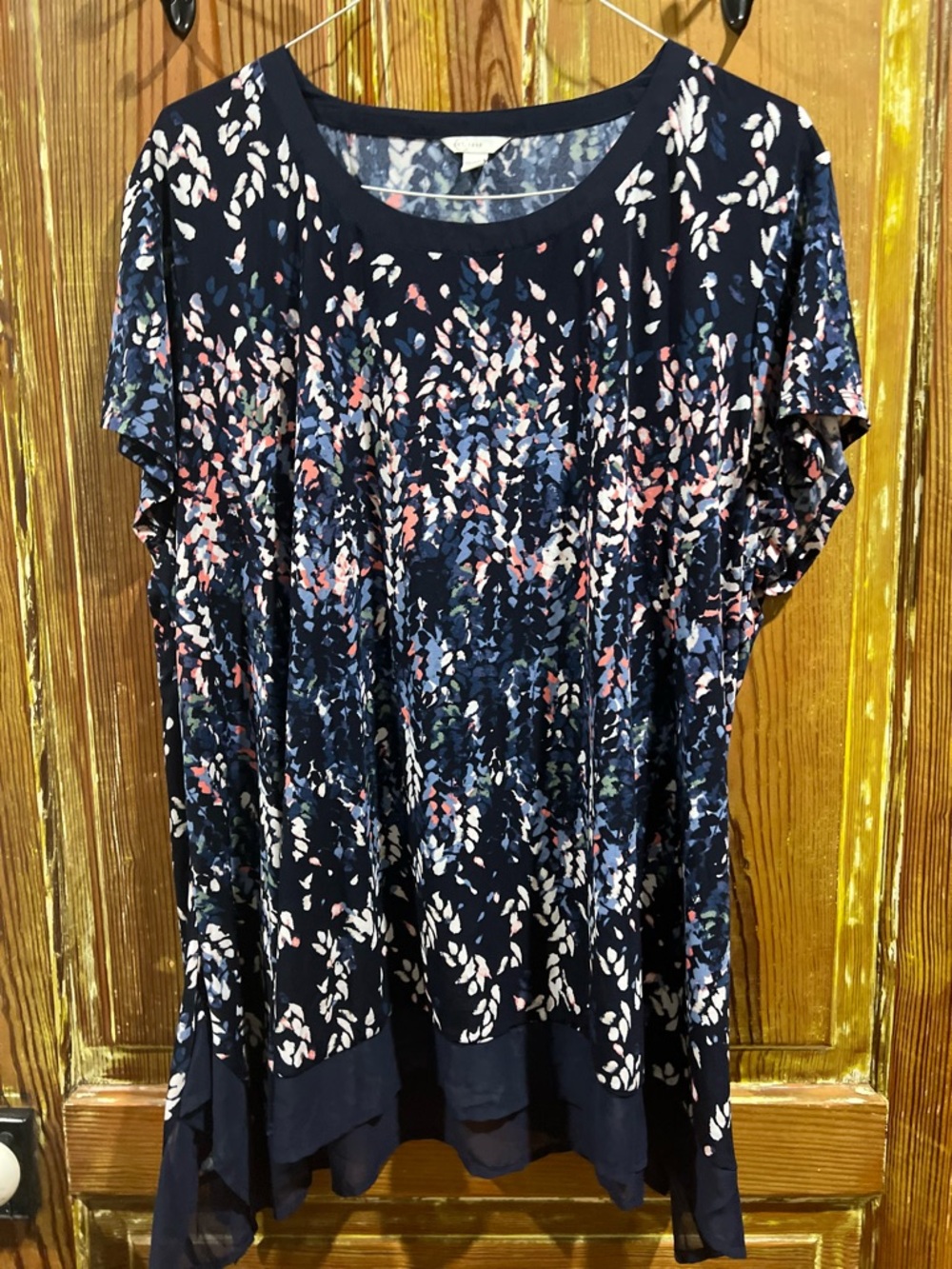 Cato Navy Floral Confetti Swing Tunic